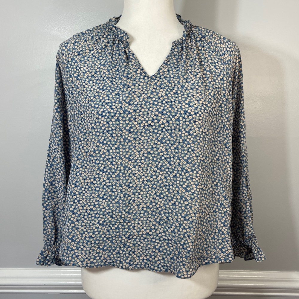 Madewell Silk Poet Top in Bitsy Floral